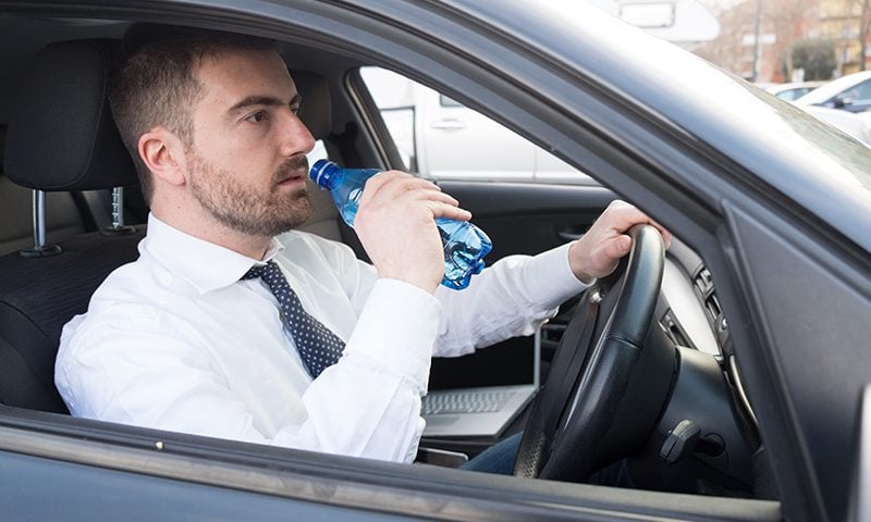 Dehydrated drivers make just as many mistakes as those who drink and drive