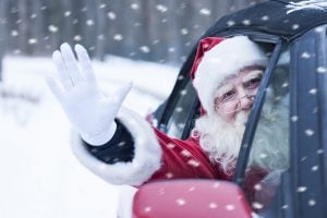 How long would it take Father Christmas to do his Christmas Eve deliveries by car?