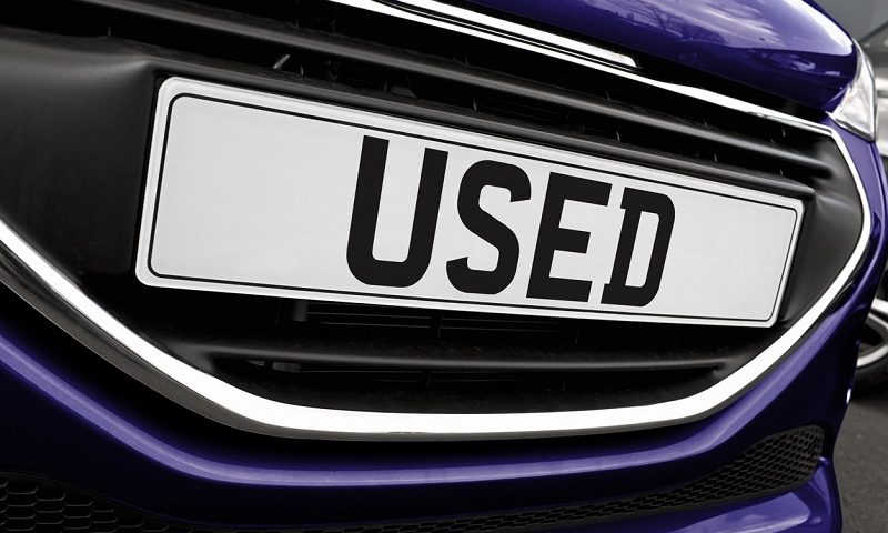 Used car number plate