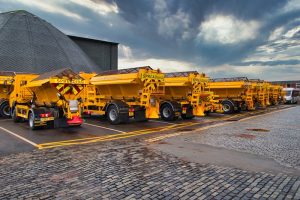 Road gritters at Wirral Salt Dome