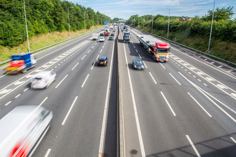 Vehicles on UK motorway